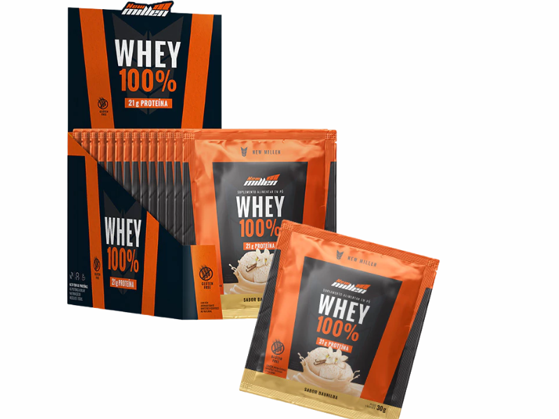 WHEY 100% 15X30G - NEW MILLEN - Imagem 2