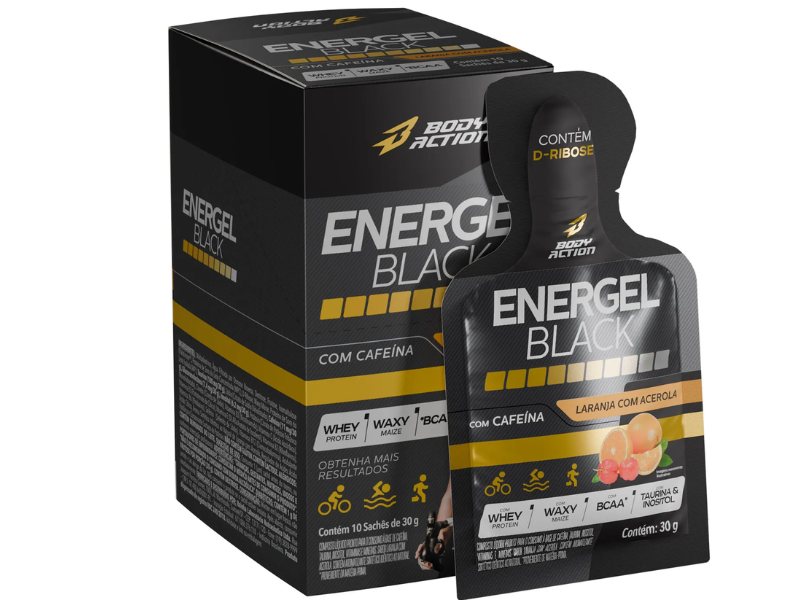 ENERGEL BLACK (C/ CAFEÍNA) 10X30G SACHÊ - BODYACTION - Imagem 3