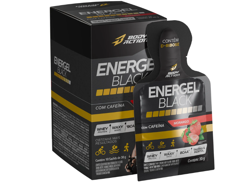 ENERGEL BLACK (C/ CAFEÍNA) 10X30G SACHÊ - BODYACTION - Imagem 4