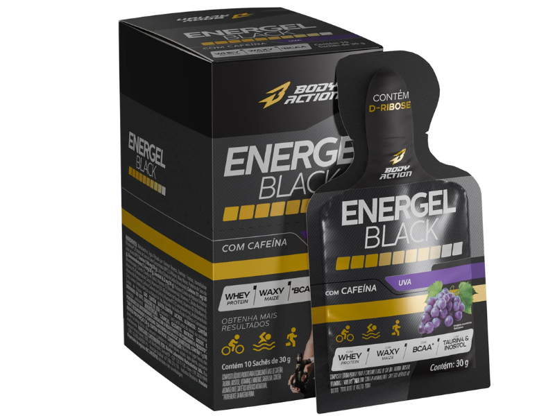 ENERGEL BLACK (C/ CAFEÍNA) 10X30G SACHÊ - BODYACTION - Imagem 5