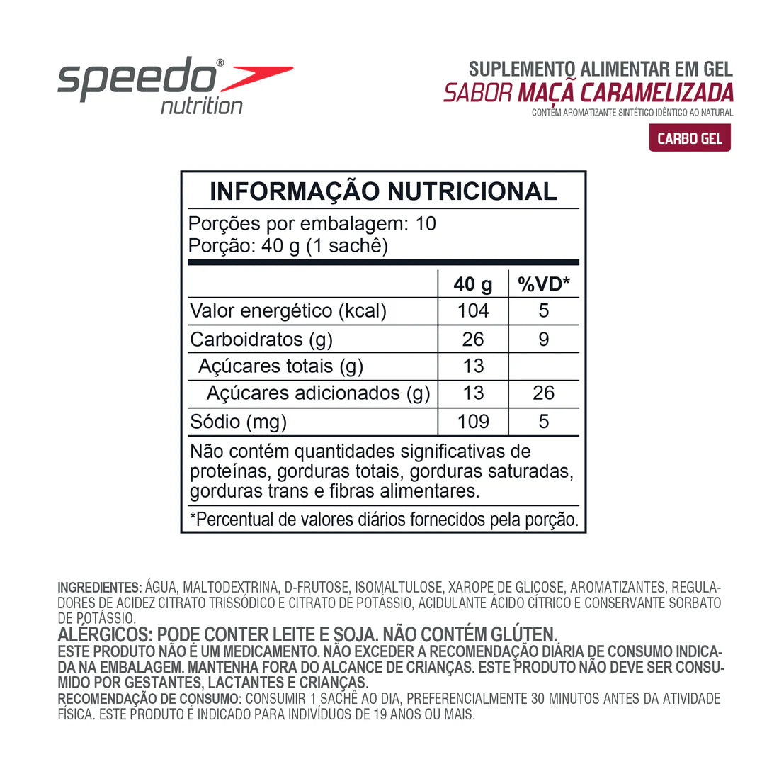 ENERGY GEL SPEEDO PWRD BY Z2 MACA CARAMELIZADA CAIXA C/ 10 SACHES 40G - Imagem 3