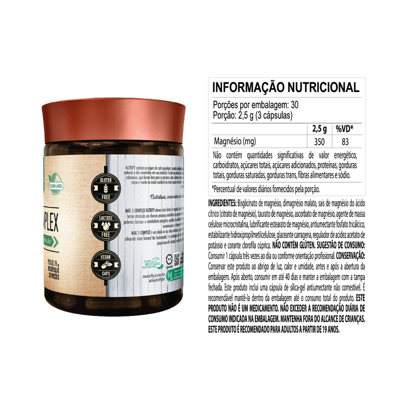 MAG 5 COMPLEX 90CAPS - NUTRIFY - Imagem 3
