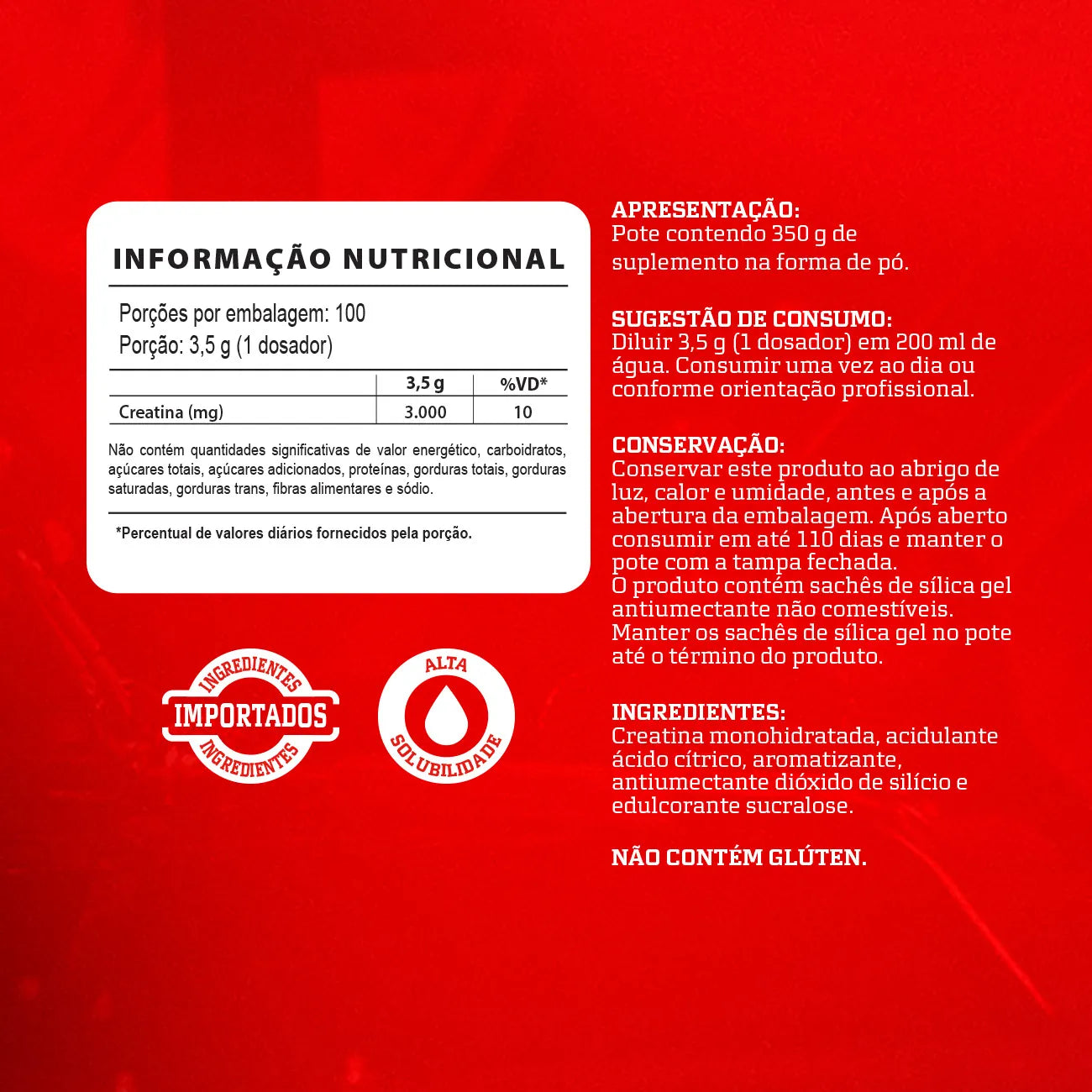 CREATINA 100% 350G - INTEGRALMEDICA - Imagem 4