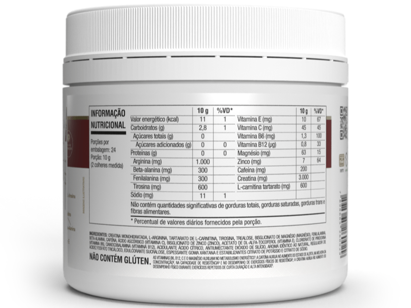 PRÉ-TREINO V FORT (C/ CAFEINA) 240G - VITAFOR - Imagem 3