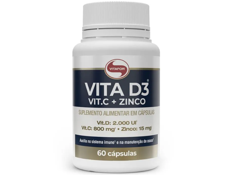 VITA D3 + C + ZINCO 60CAPS 1000MG - VITAFOR