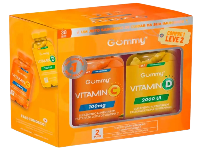 GUMMY PROMOPACK VIT C (TANGERINA) 30UN + VIT D (ABACAXI) 30UN - Imagem 4