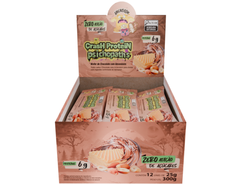 CRASH PROTEIN PSICHOPATS BAR (WAFER) 12X25G - DEMONS LAB - Imagem 4