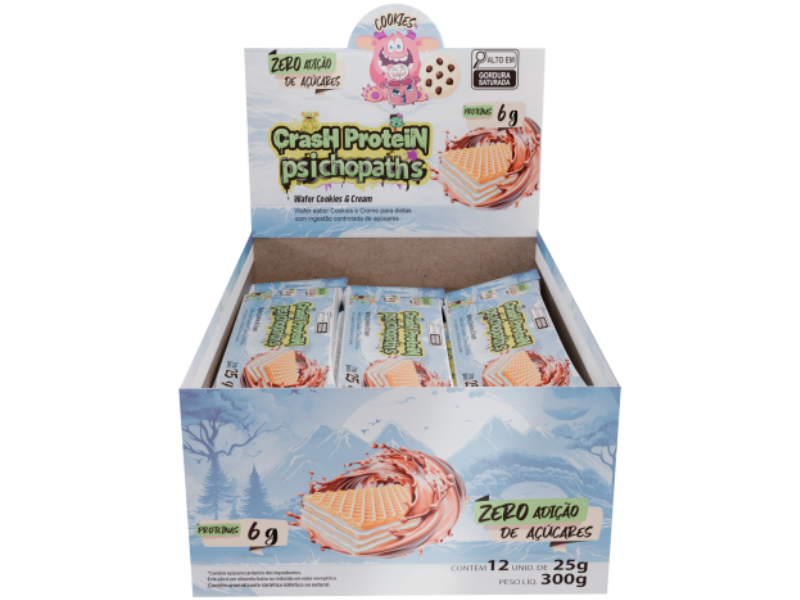 CRASH PROTEIN PSICHOPATS BAR (WAFER) 12X25G - DEMONS LAB - Imagem 2