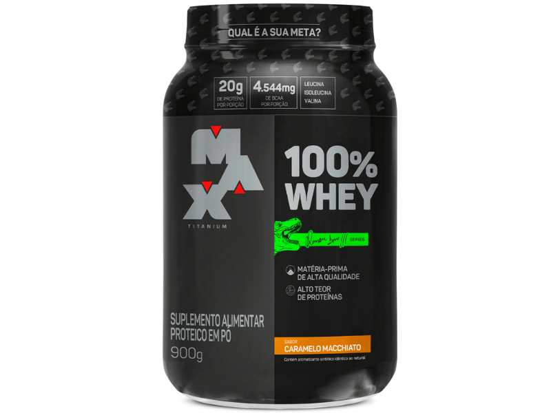 WHEY 100% DINO 900G POTE - MAX TITANIUM