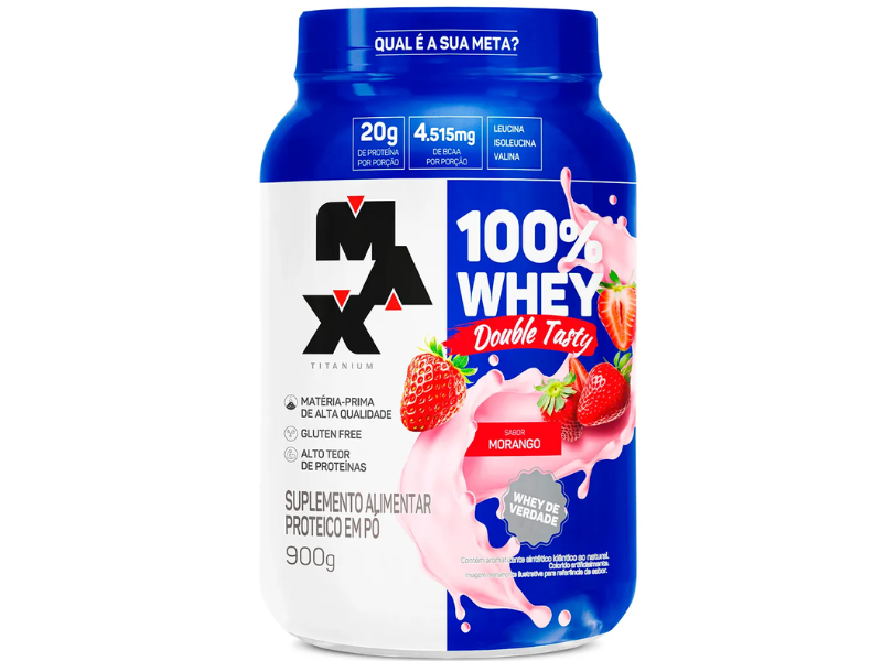 WHEY 100% DOUBLE TASTY POTE 900G - MAX TITANIUM - Imagem 6