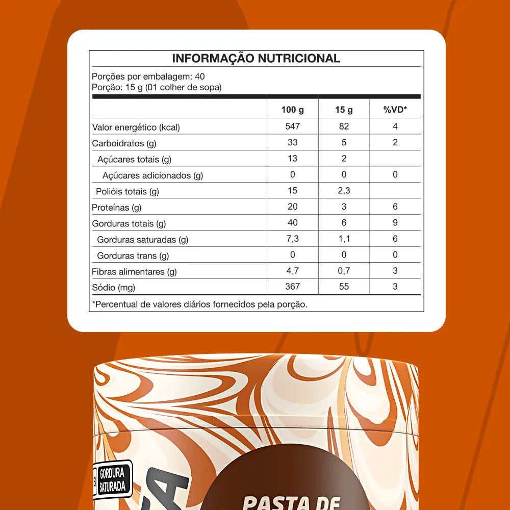 PASTA AMENDO WHEY BACIO DI LATTE CARAMELO SALGADO 600G - NUTRATA - Imagem 3